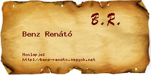 Benz Renátó névjegykártya